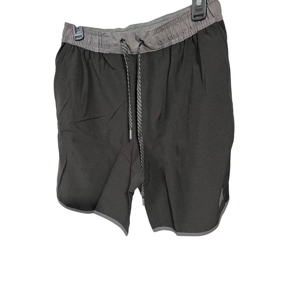 Dixxon Mens Black Athletic Shorts With Gray Trim & Drawstring Size S